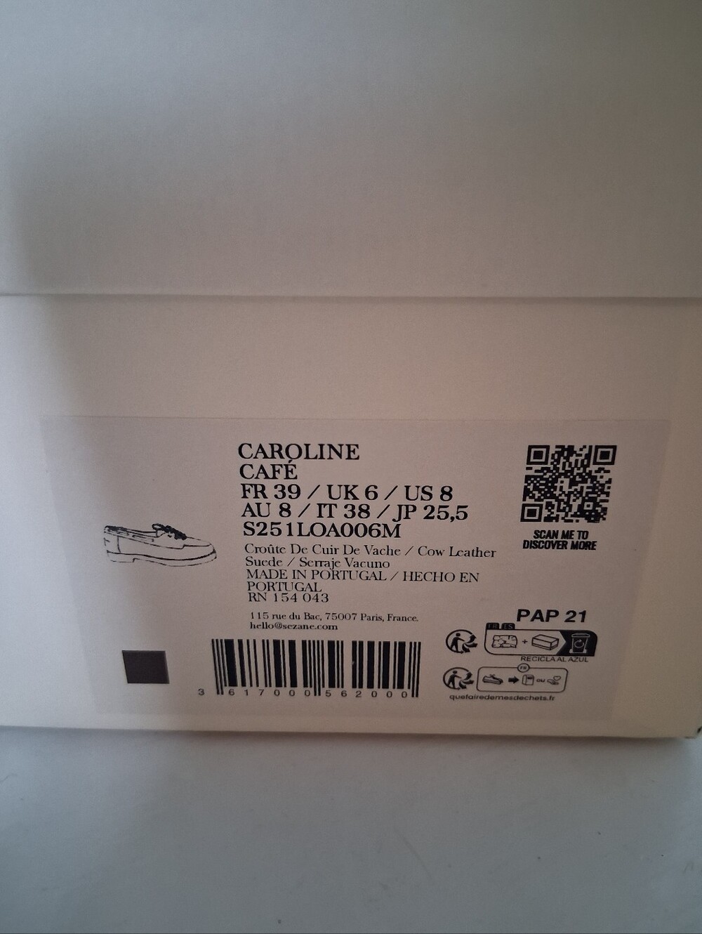 Sezane Womens Suede Caroline Loafers - Coffee Size 39/8 - Picture 4 of 4